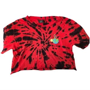 Tilly's Red Tie-Dye Cropped T-Shirt
